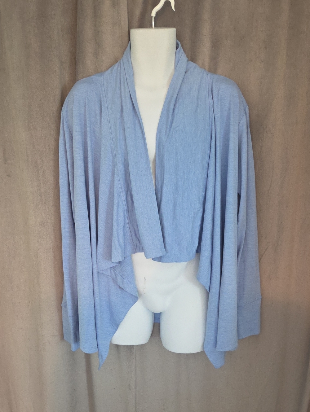 Athletic Works XXL Light Blue Draped Open Front Cardigan